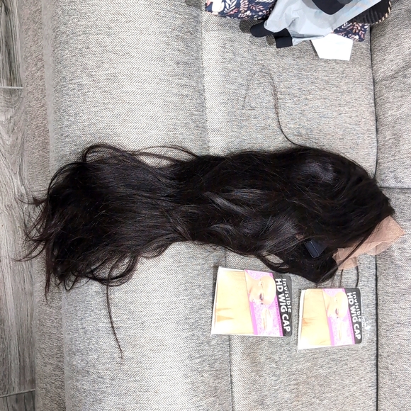 100% Human Hair Dark Brown 24inches((I think))